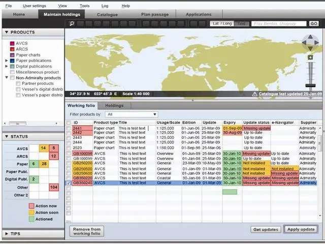 The UKHO e-Navigator interface