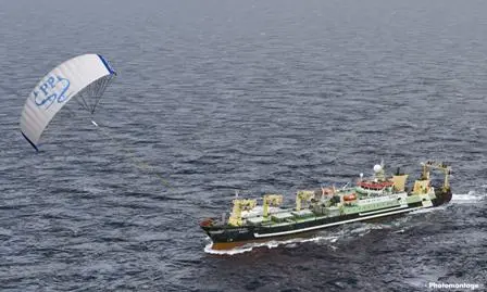 Factory trawler Maartje_Theadora is Germany’s largest fishing vessel, and the first to be fitted with a SkySails kite-assisted propulsion unit