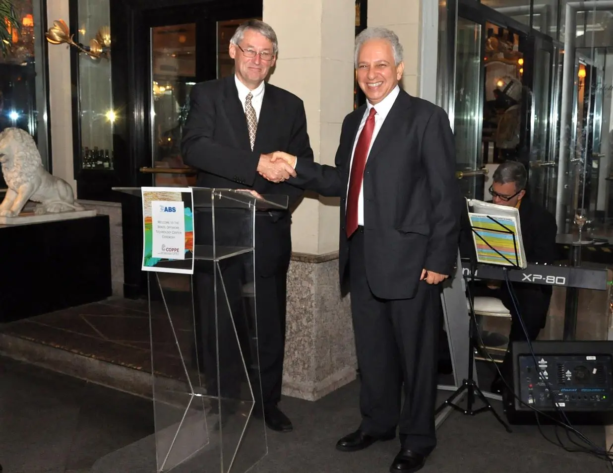 Signing the letter of intent establishing the ABS Brazil Offshore Technology Center in Rio de Janeiro is ABS senior vice president of technology Peter Tang-Jensen (left) and Professor Segen F. Estefen, director of technology and innovation, the ...