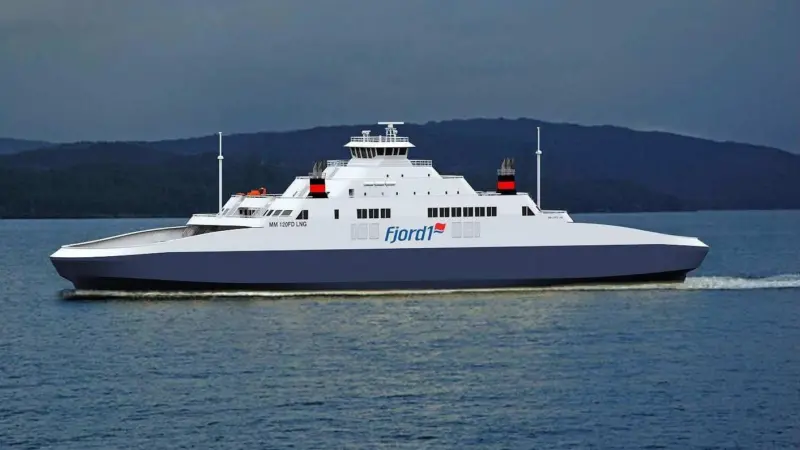 Artist impression of the world’s largest gas-powered ferry