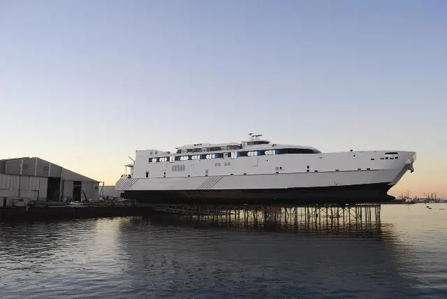 The launch of the Jean de la Valette at Austal