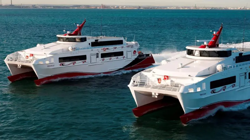 Paria Bullet’ and ‘Trini Flash’ running their sea trials