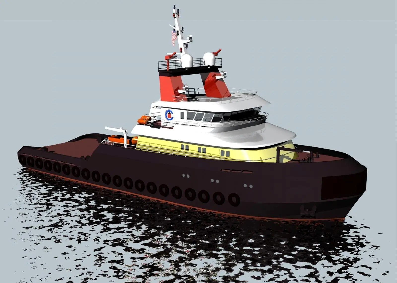 Artist rendering of Crowley’s Ocean class tug