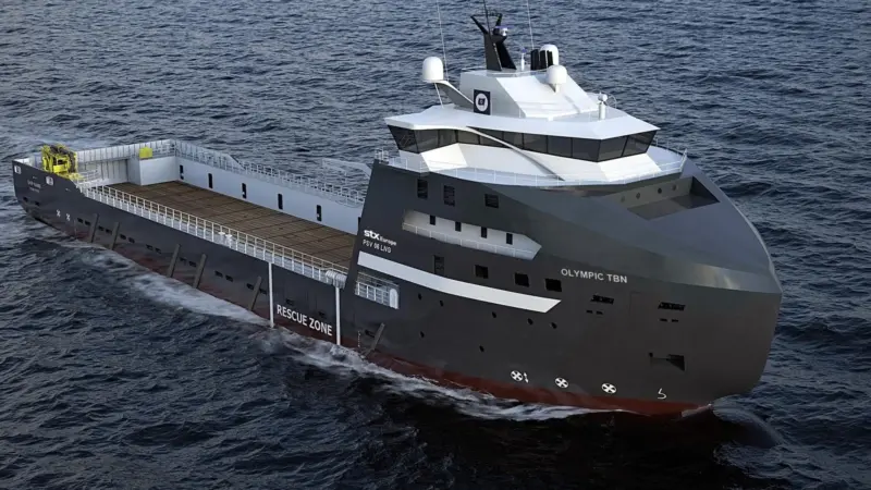 Image of the LNG powered PSV ordered by Olympic Shipping