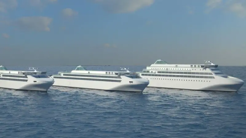 The  sleek, modern ferry design concepts from Wärtsilä and Deltamarin