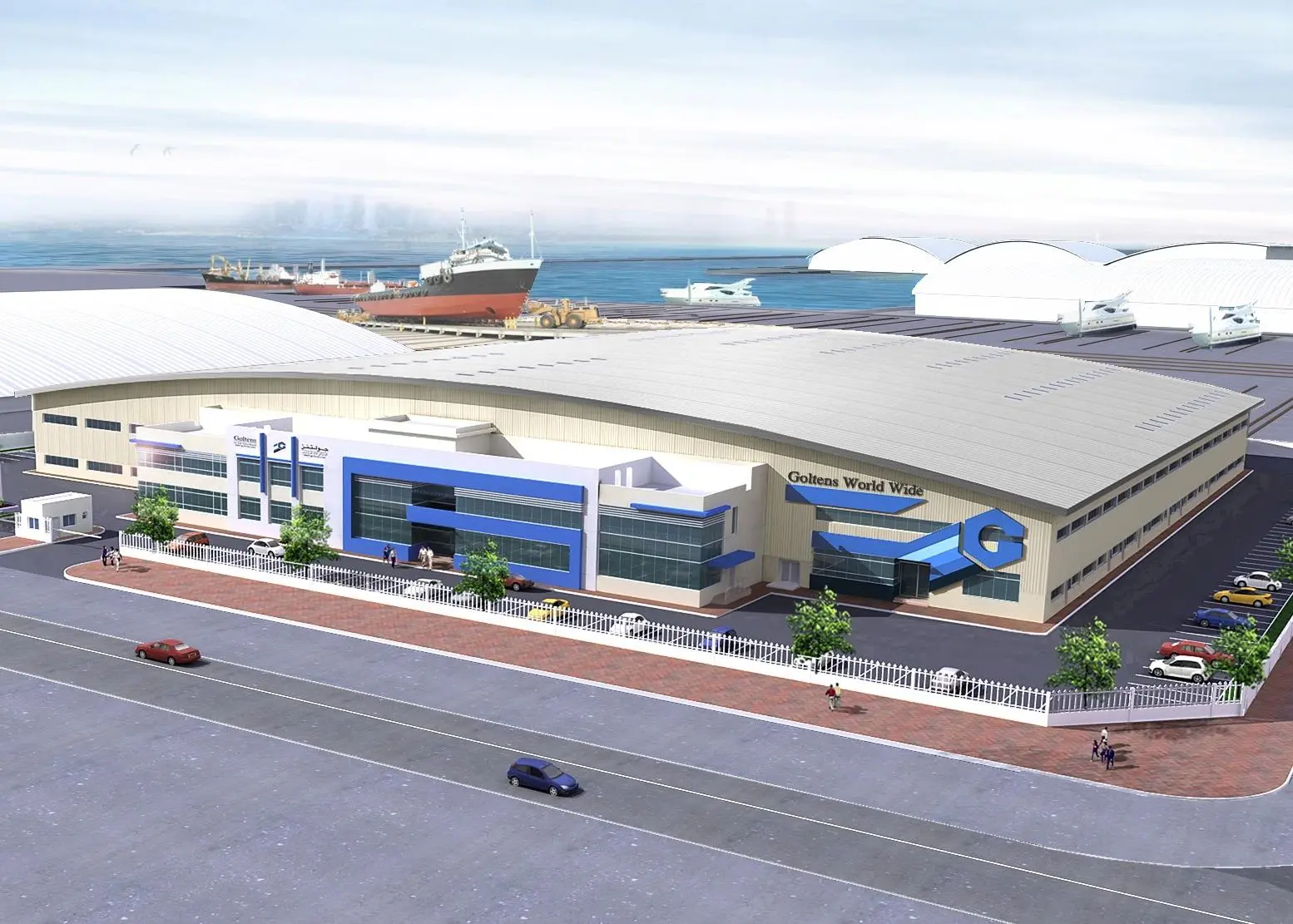 Rendering of the proposed new Goltens’ facility in Dubai Maritime City