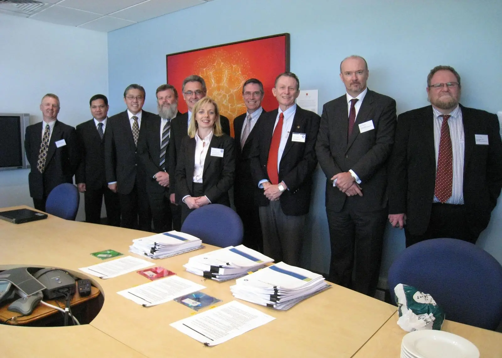 Contract signing group photograph taken at CSIRO office in Hobart, Tasmania