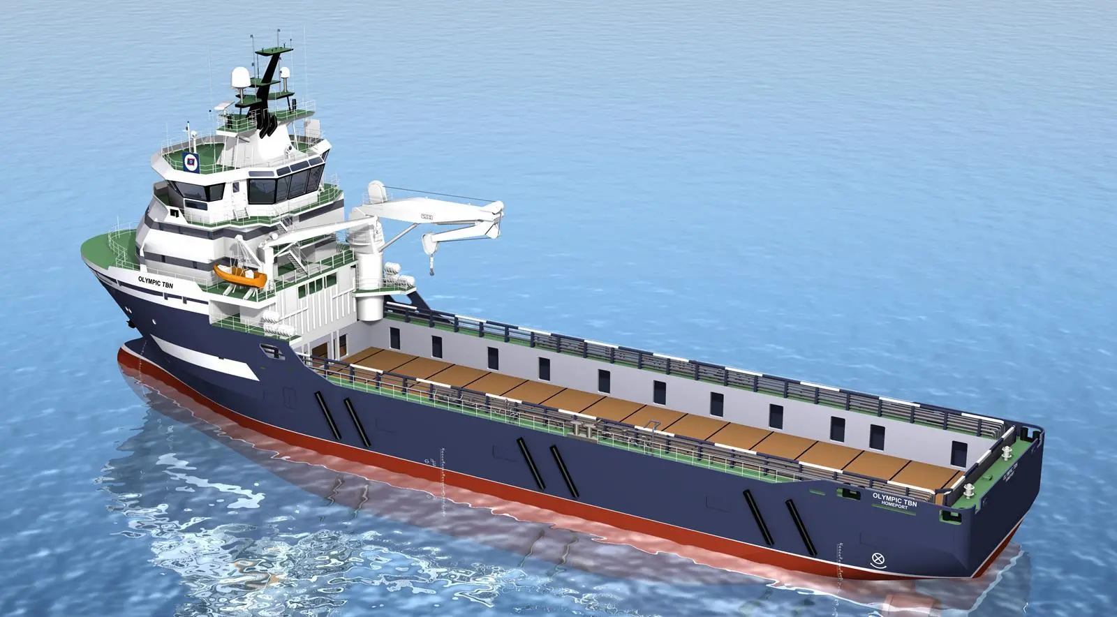 Impression of the  MT 6009 L multi-purpose offshore support vessel design
