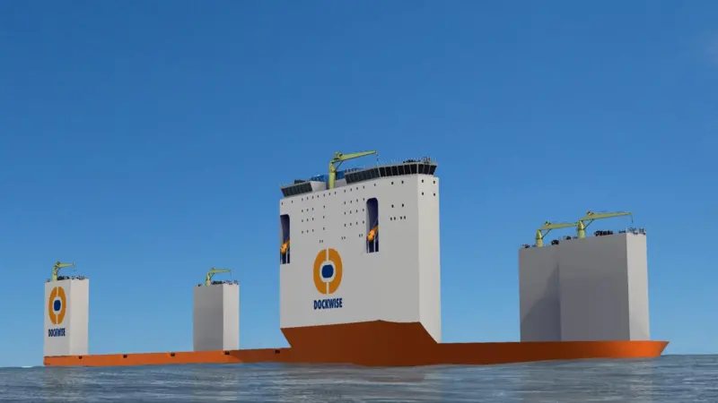 Computer generated image of the ‘Type 0’ semi-submersible heavy lift vessel ordered by Dockwise