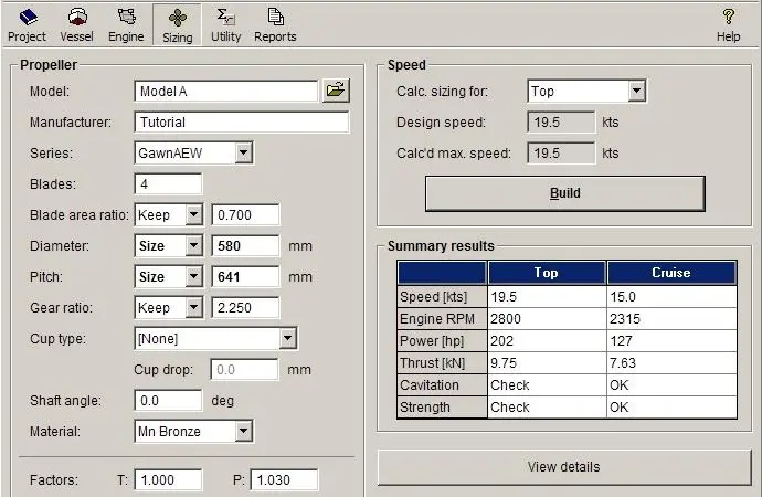 Screen shot from latest PropExpert program