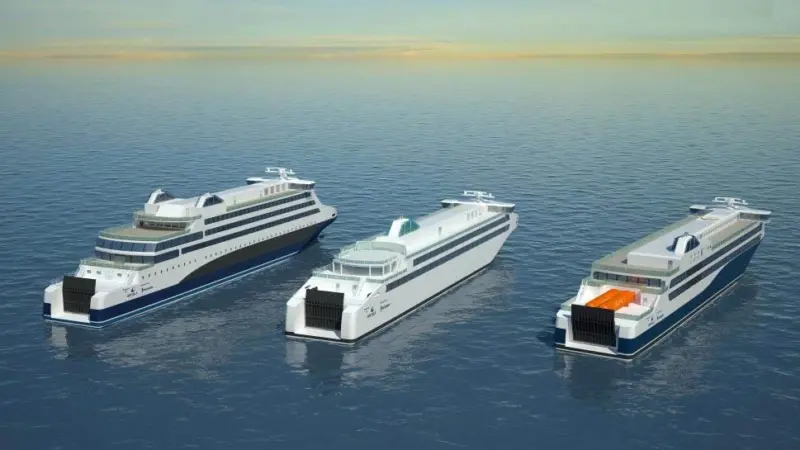 Three very dissimilar IMC ferries, however all based on one parametric design model. Freedom of choice includes fuel options such as LNG, to comply with future emission rules