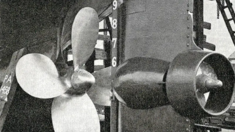 The Pleuger active rudder, fitted to a fishery ship for enhanced station-keeping and steering