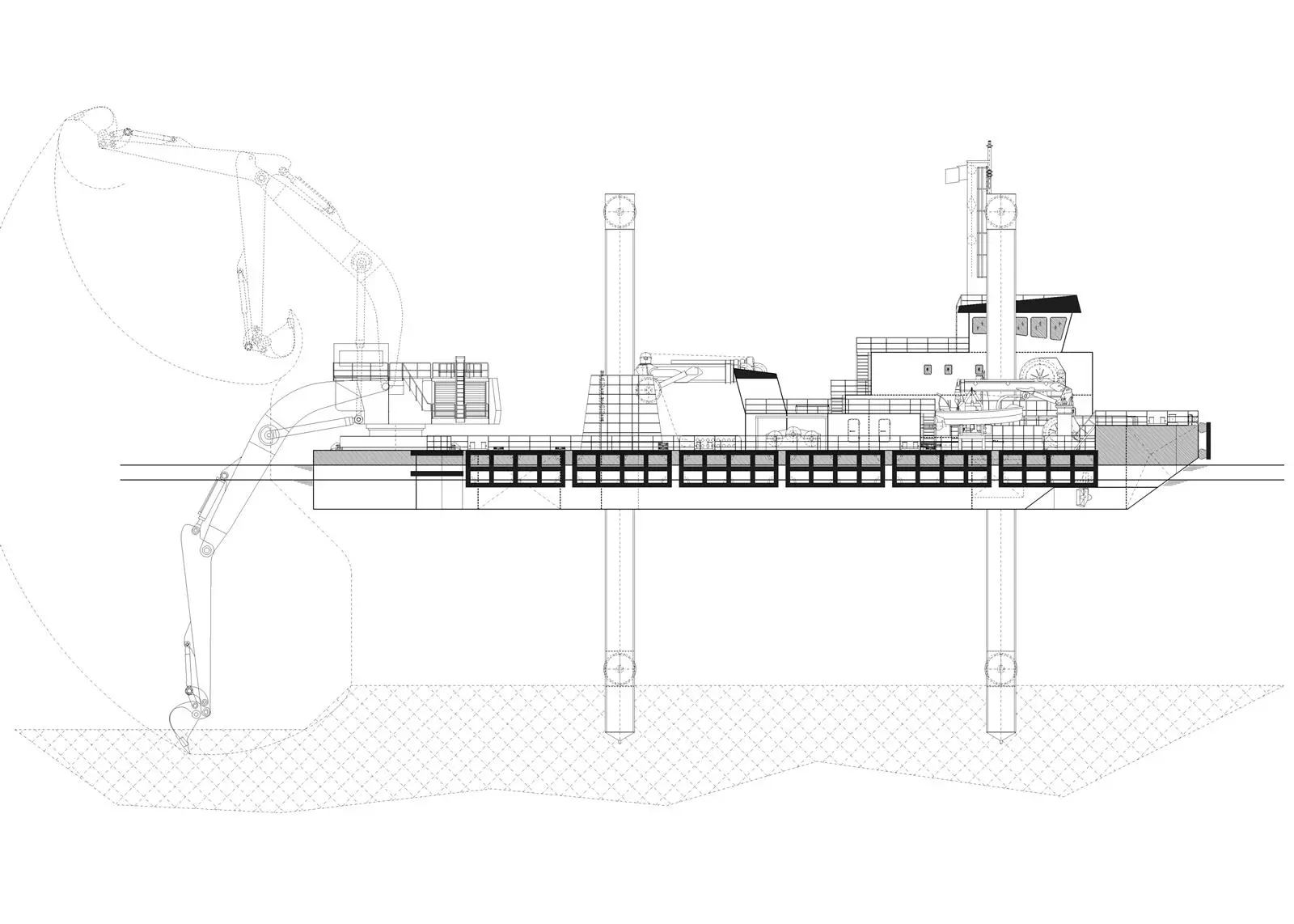 General arrangement of the new dredger ordered by the Panama Canal Authority from IHC Merwede