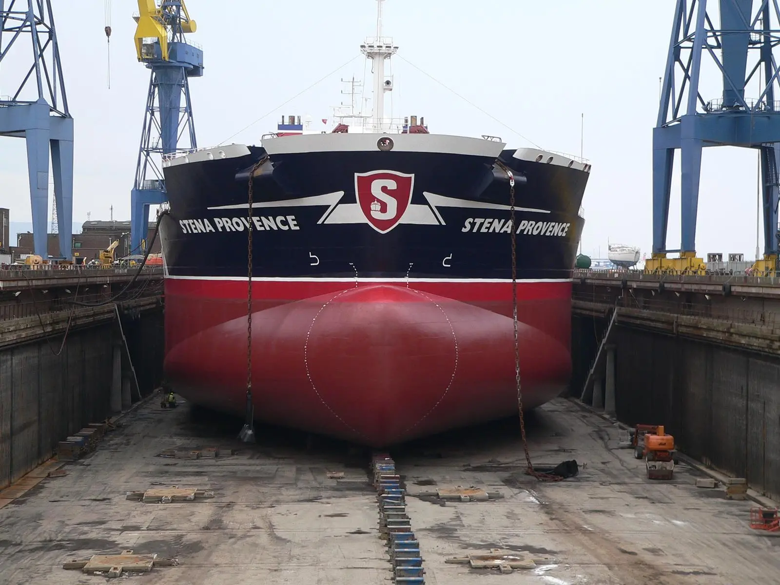 ‘Stena Provence’ in drydock at Harland & Wolff in Belfast