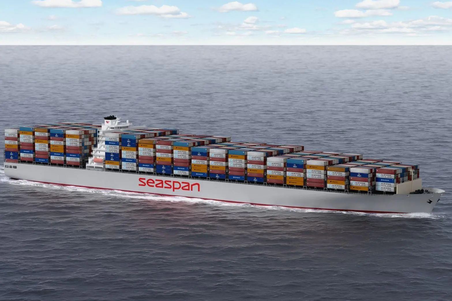 The Seaspan container ship hull lines have been optimised for a speed range of 18-22 knots. In this range, the fuel consumption has been reduced by 16-27% compared to contemporary similar-size ship series presently operated by the industry