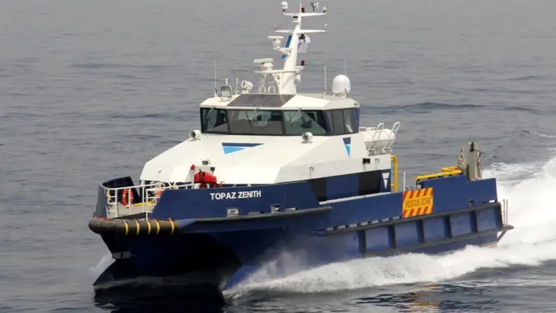 ‘Topaz Zenith’, an Incat Crowther-designed wavepiercer for offshore support
