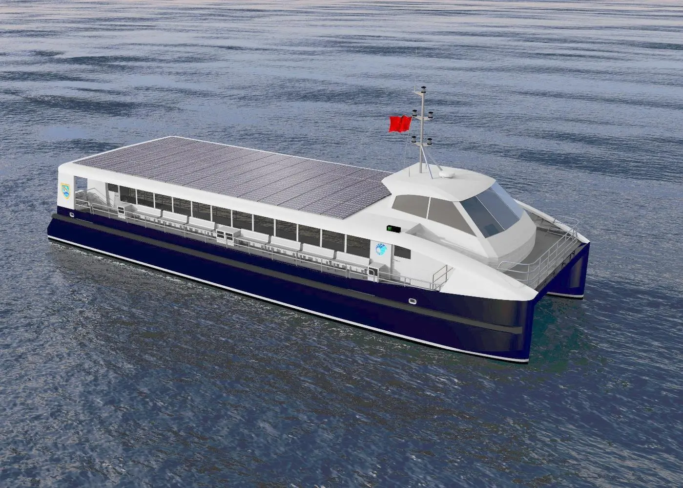 BMT Nigel Gee’s design for a battery electric ferry for China