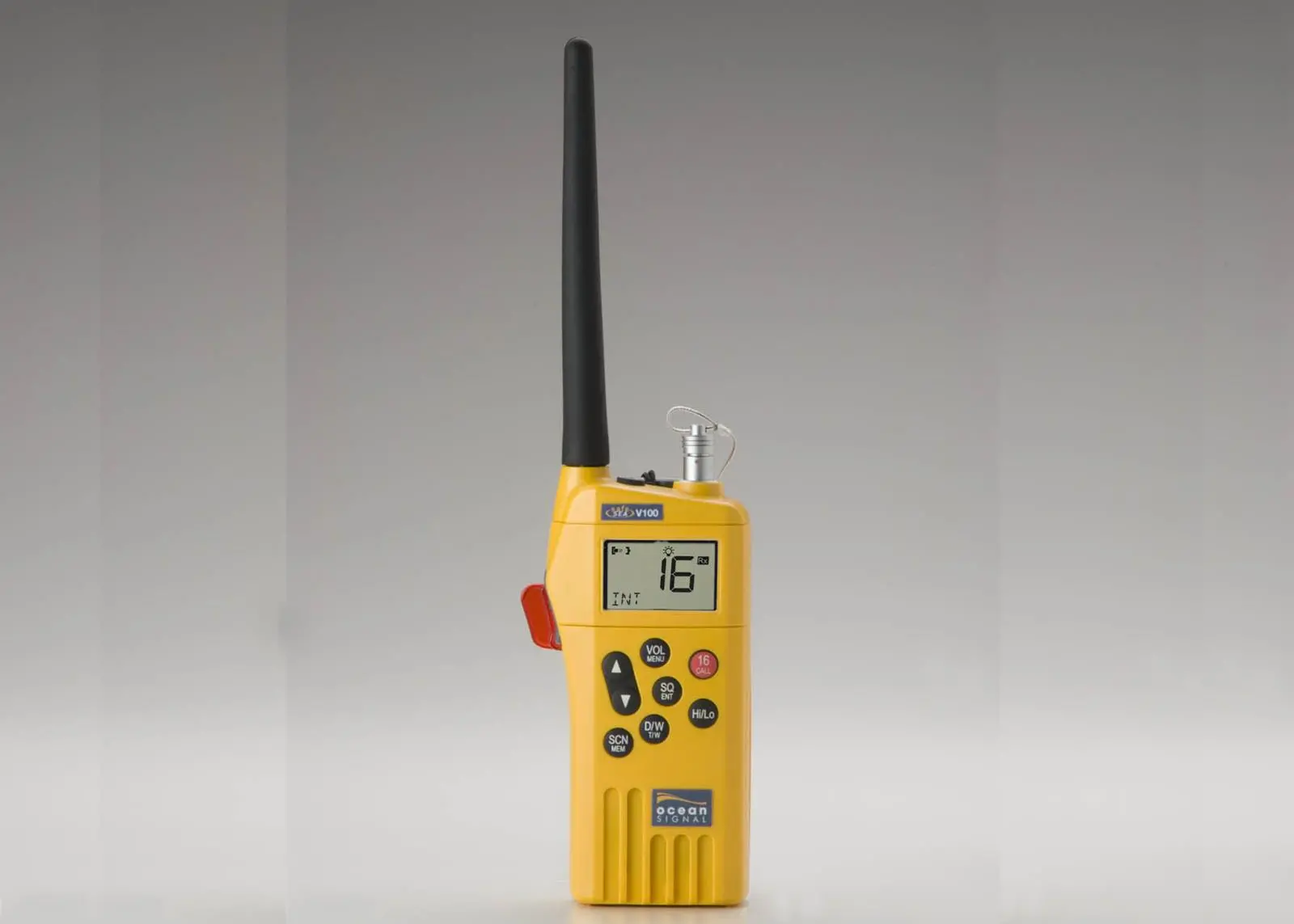 The MED-certified Ocean Signal SafeSea V100 GMDSS hand-held VHF