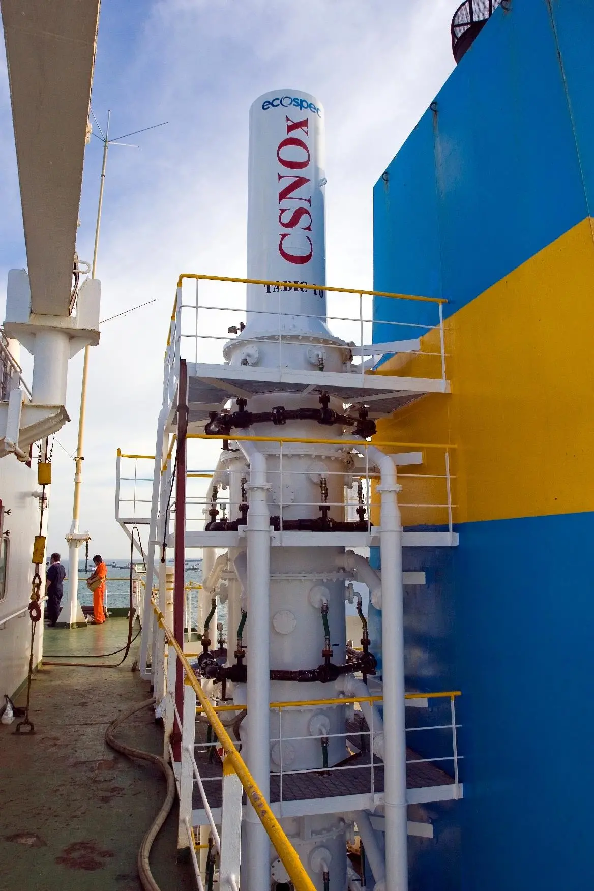 One way of meeting the Tier III limits is the installation of exhaust gas after-treatment – this scrubber system, developed by Ecospec and endorsed by Wärtsilä, is said to effectively reduce NOx and CO2 as well as SOx emissions
