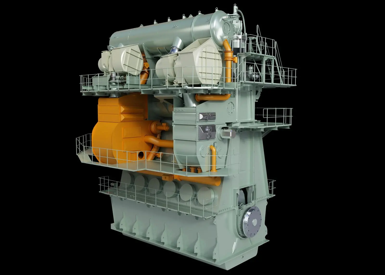 EGR unit (shown in orange) on MAN low-speed engine