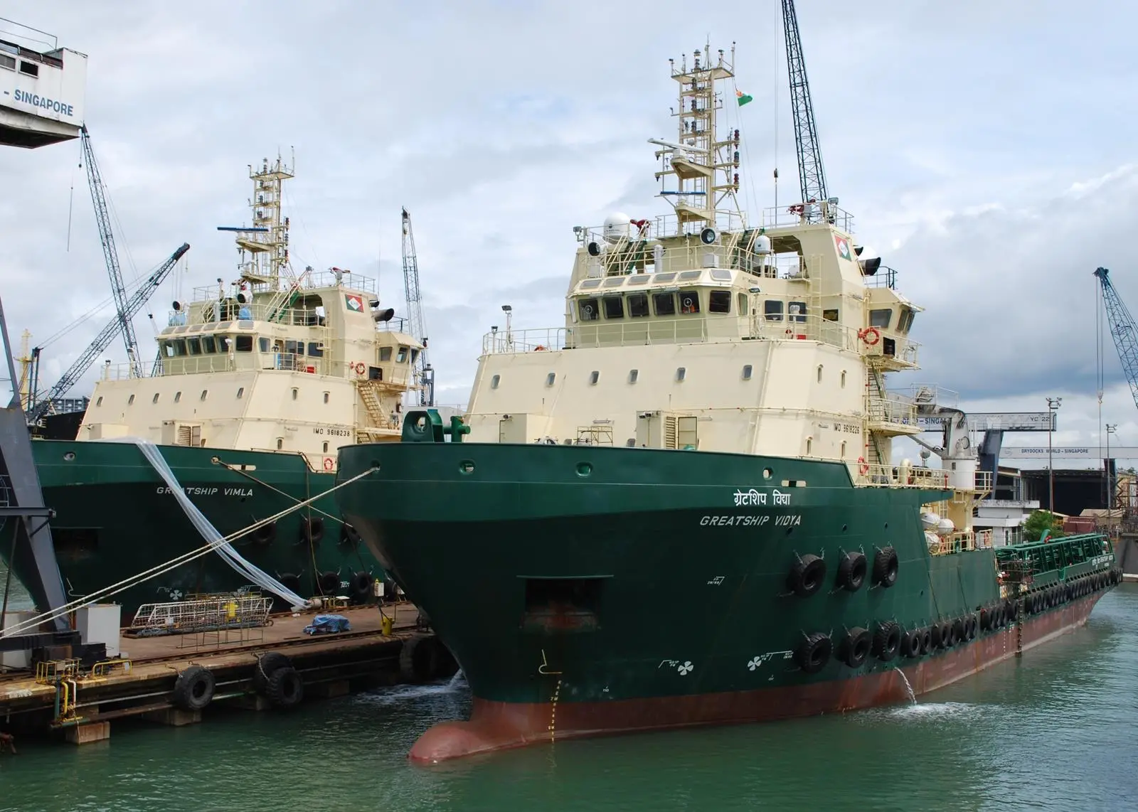 AHTS vessels ‘Greatship Vidya’ and ‘Greatship Vimla’ were recently delivered from Drydocks World