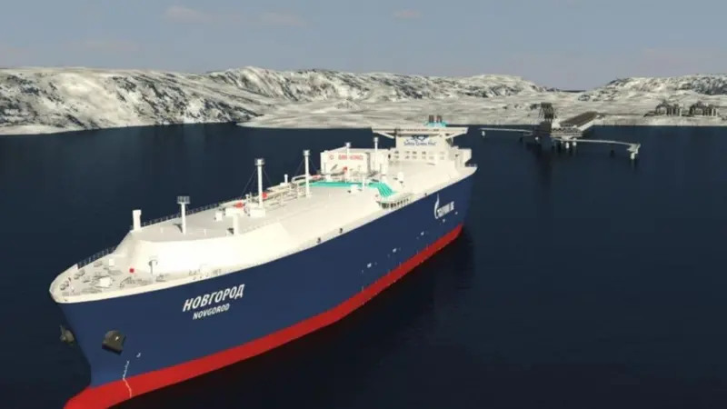 Graphical rendering of one of the Sovcomflot newbuilding LNG carriers