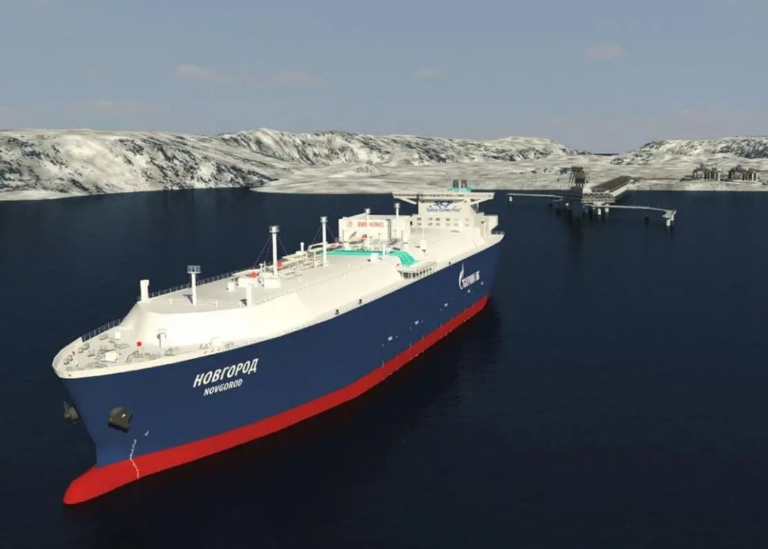 Graphical rendering of one of the Sovcomflot newbuilding LNG carriers