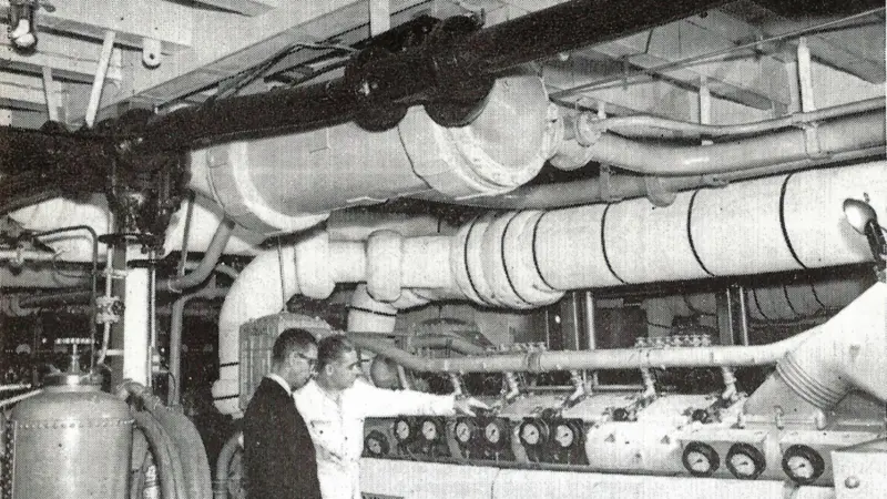 One of ‘Doric Ferry’s’ low-height Paxman main engines