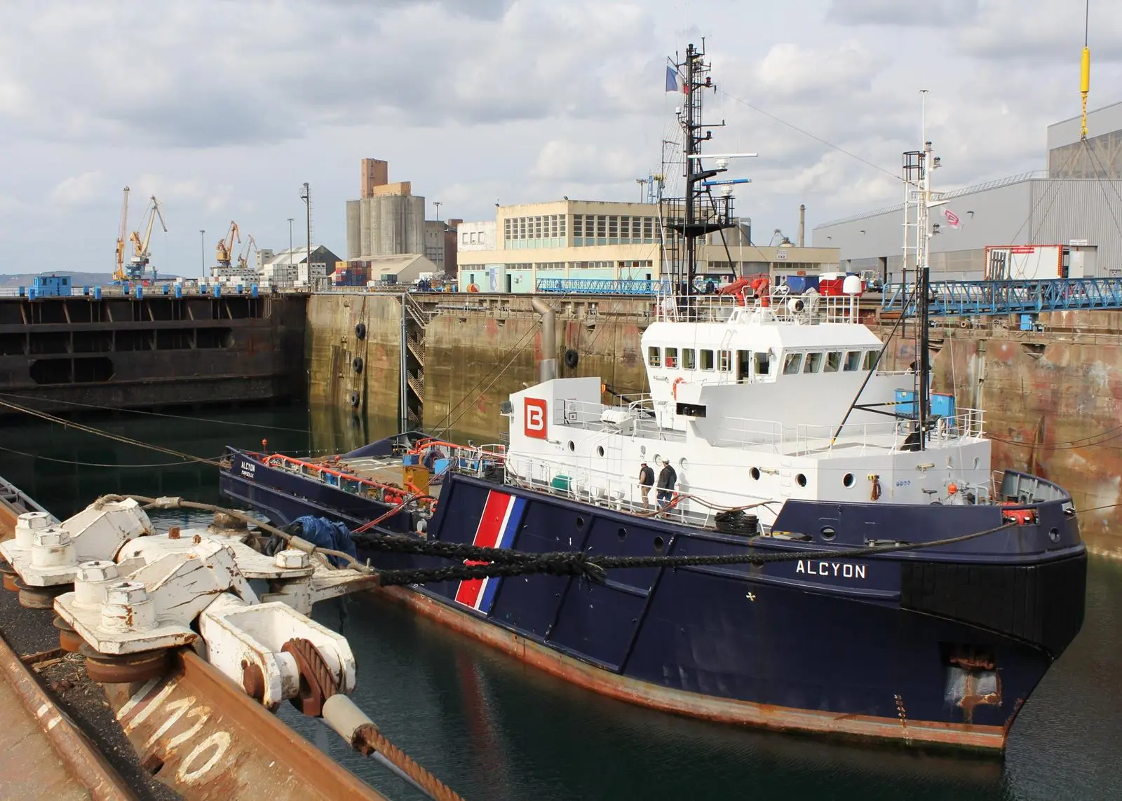 Bourbon’s ‘Alcyon’ is undergoing a comprehensive programme of work at the former Sobrena yard, now part of the Damen group