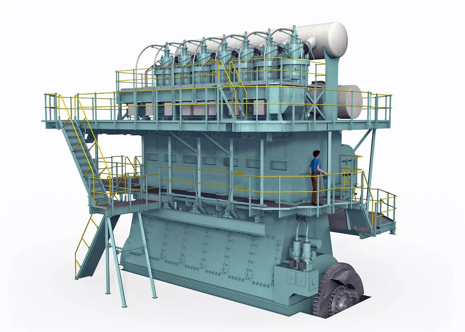 Computer-generated image of the Wärtsilä X72 engine