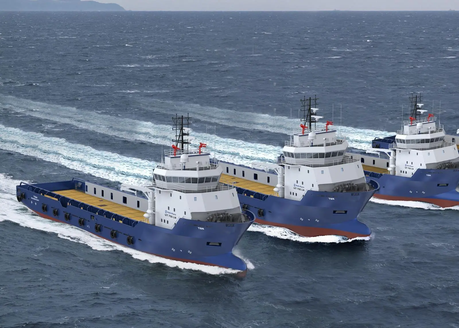 The UT 755 LN vessels are designed for transporting solid and liquid cargo to and from offshore oil and gas platforms