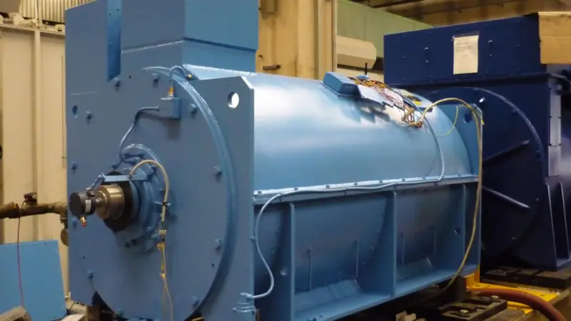 Water jacket motor during full load test at Marelli Motori