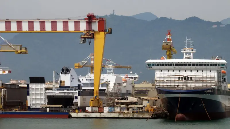 The NCA shipyard on Italy’s West coast, which has been acquired by Admiral Tecnomar for repair and refit work