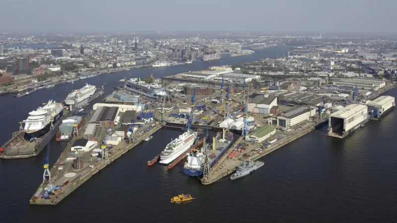 British owned Blohm + Voss Repair yard in Hamburg