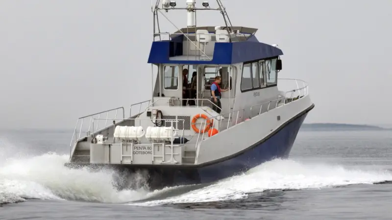 Volvo Penta’s PTA80 test boat, with twin IPS900 units