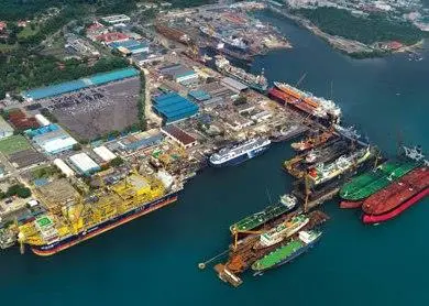 The Singapore yard of SembMarine, which is joining with Saudi partners to investigate a possible new shipyard for Saudi Arabia
