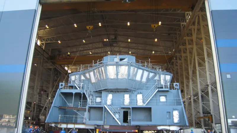 The big bridge section of a recent build coming out of Ulstein's building sheds