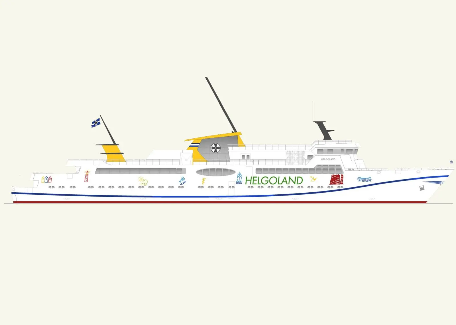 Impression of the new gas-fuelled Helgoland ferry