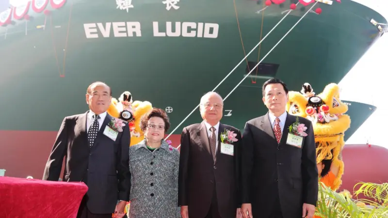 Naming of ‘Ever Lucid’ - Mr K. L. Chen, Mrs Woo Mun Tak, and Mr Lai Sun-Quae, chairman of CSBC Corporation