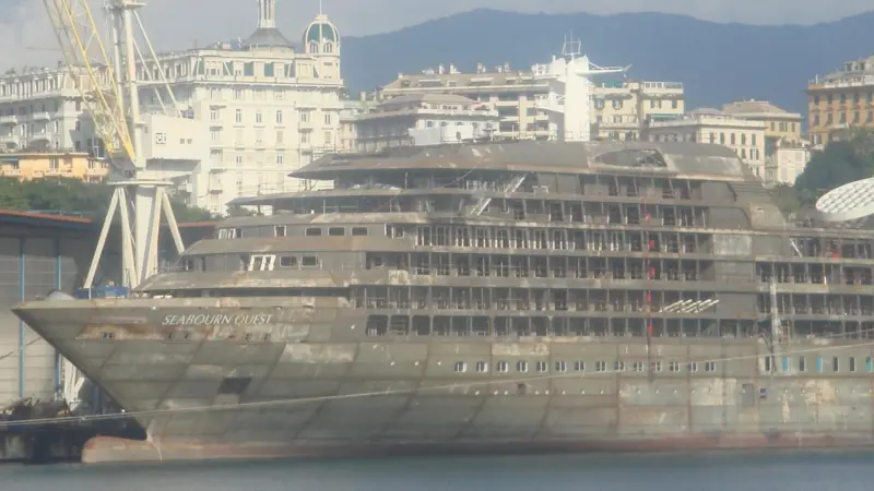 Another recent Seabourn delivery, 'Seabourn Quest', under construction in Genoa, Italy (library image)