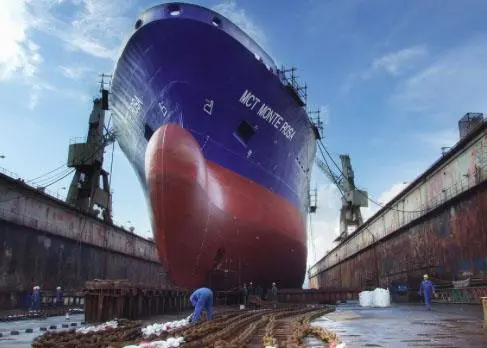 Ship in dock at the Bijela yard – subject of interest from Damen and Fincantieri