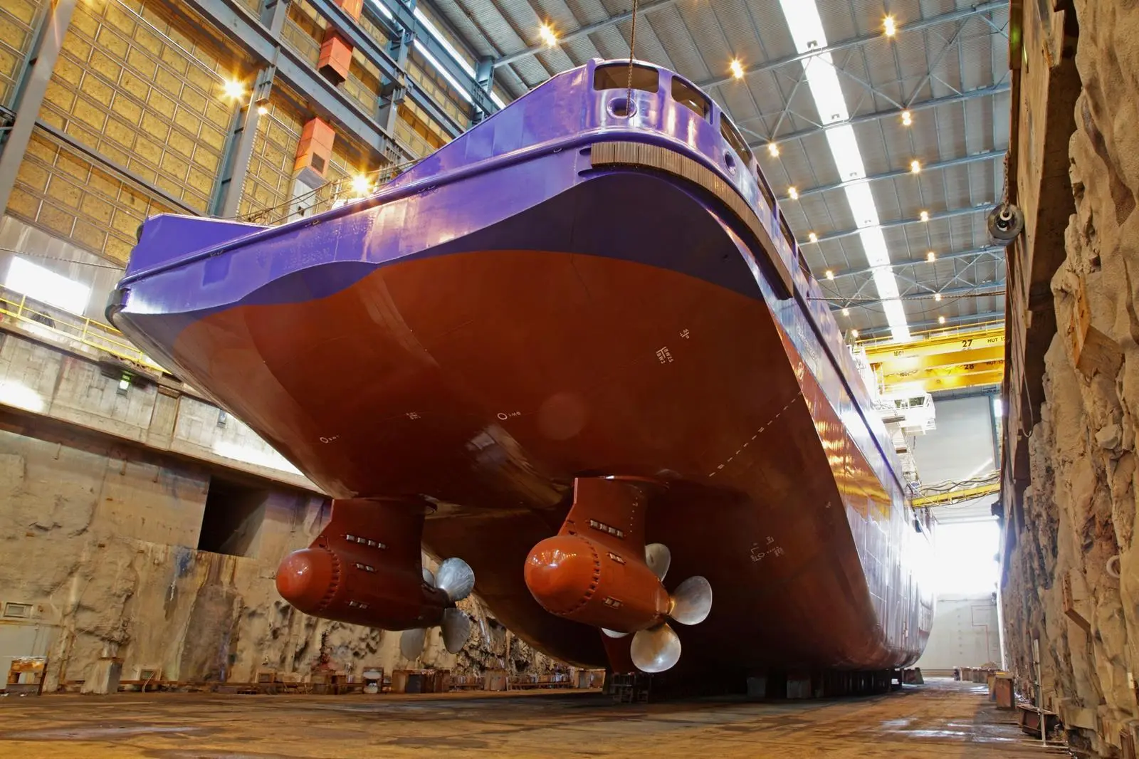 A twin Azipod installation on an icebreaker (Arctech Helsinki Shipyard)