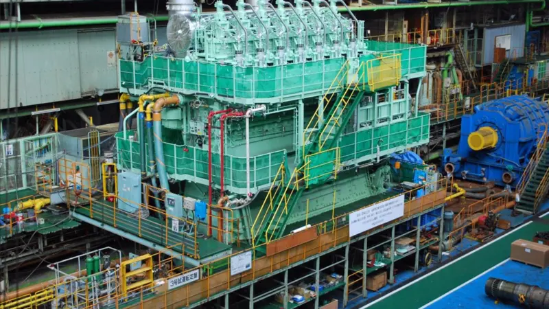 A previous generation of MHI Eco engine on the test bed