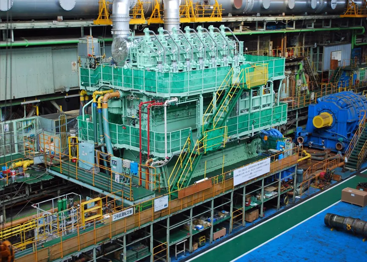 A previous generation of MHI Eco engine on the test bed