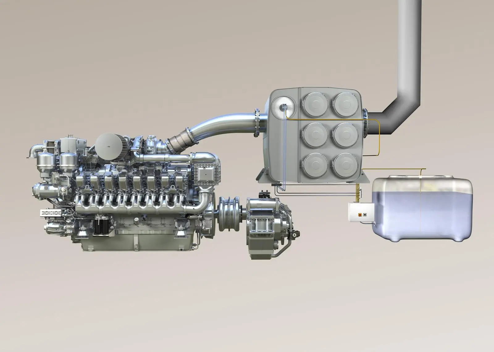 The SCR after treatment system works by neutralising the nitrogen oxides in the exhaust gas