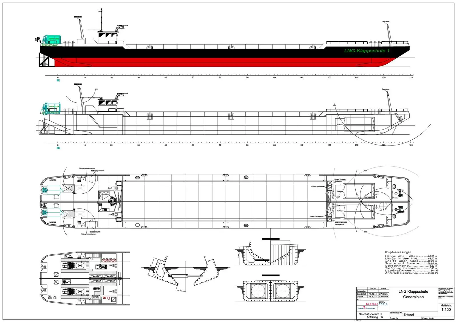 Bremenports' new LNG barge - General Arrangement