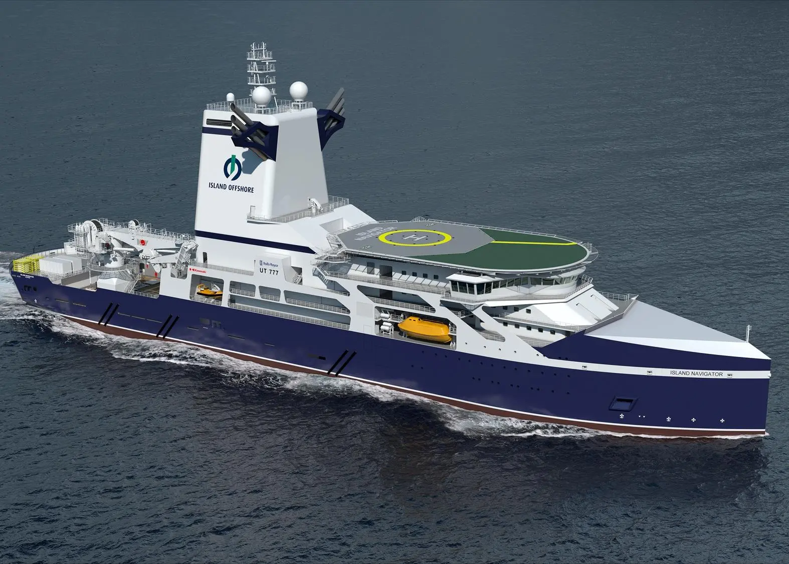 The Rolls-Royce UT777 is one of the new Well Intervention Vessels that aim to bring down overall costs by adding extras like top-hole drilling: it was also built at KHI in Japan