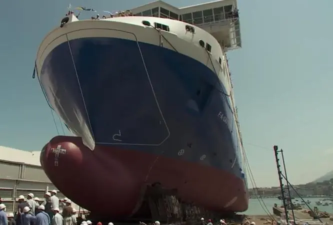 The 133m F. A. Gauthier has been built with energy savings and low environmental impact in mind. Photo: Fincantieri