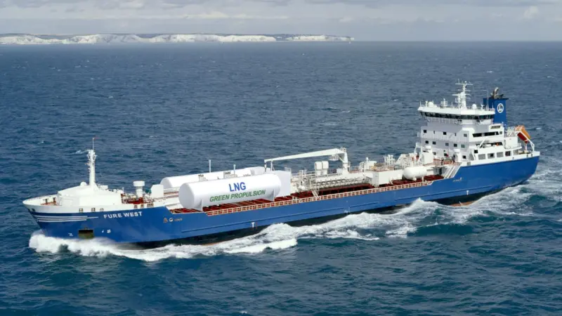 Furetank vessel 'Fure West' is undergoing an in-hull retrofit to Caterpillar's dual-fuel engine platform