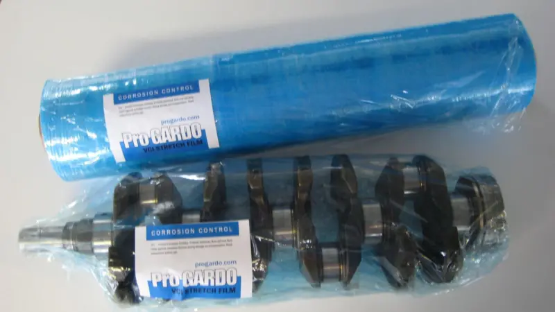 ProGARDO shrink wrap film is impregnated with VCI chemicals, making it ideal for wrapping components or complete plant and machinery